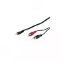 Wentronic Goobay Cable adaptador de jack 3,5 mm/RCA HQ, negro, 1,5 m - conector macho jack 3,5 mm (3 polos, estéreo) > 2 conectores macho RCA (audio izquierda/derecha) (51649)