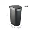 Rotho Twist cubo de basura giratorio 50 l, plateado