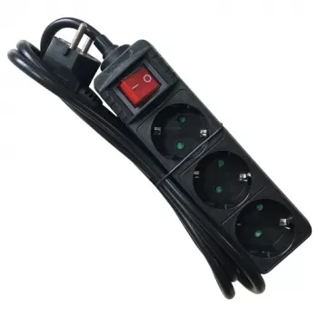 Regleta de alimentación M-Cab POW0029 1.5m 3 tomas AC interior negro