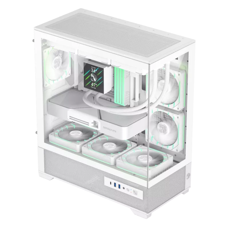 Caja Gamemax | VISTA 2 AW | blanca | torre Midi | fuente de alimentación no incluida