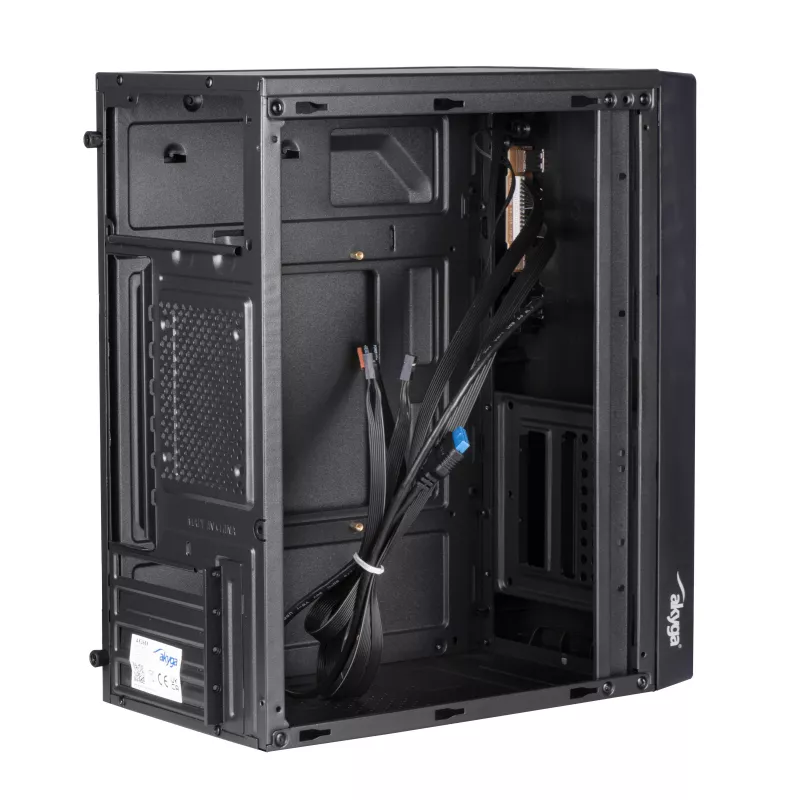 Caja de PC Akyga AK35BK Micro-ATX, Micro ATX / Flex ATX / Mini ITX, 2x USB 2.0, sin fuente de alimentación, negra