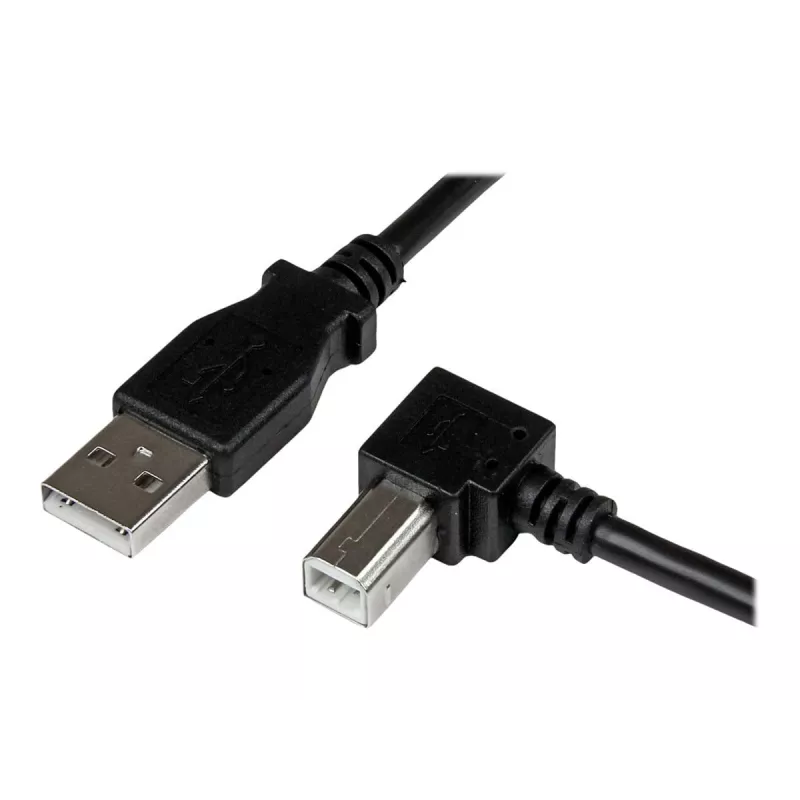 StarTech.com USBAB2MR cable USB 2.0 de A a B en ángulo recto, macho/macho, 2 m, negro