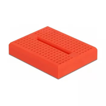 Breadboard DELOCK 18318 — placa de prototipos de plástico sin soldadura, 36 × 46 × 10 mm, rojo