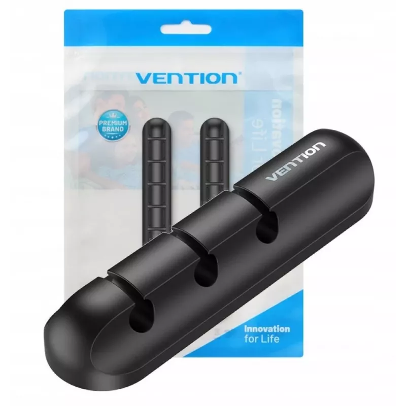 Vention organizador de cables 5 puertos, 2 uds., negro