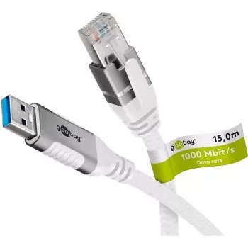 Cable de red Goobay 74164 USB A RJ-45 Cat6 15 m blanco