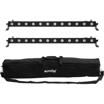 Set de barras LED EUROLITE 2x LED BAR-12 QCL RGBA con bolsa blanda – 2 unidades, LED QCL RGBA