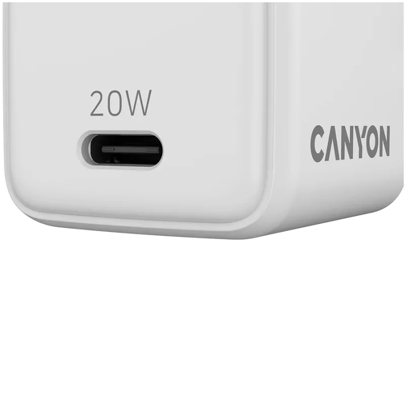 Cargador CANYON CU20C GaN 20W 1xPD EU blanco