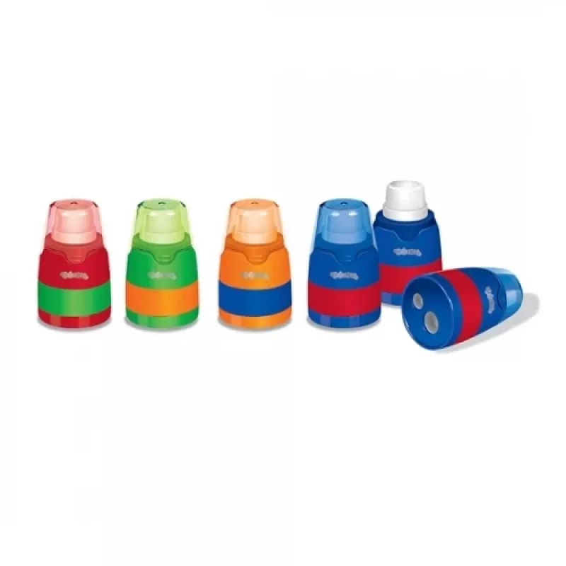 Sacapuntas colorino 65269PTR 2en1 con goma de borrar — Sacapuntas de mano de doble orificio con goma de borrar integrada