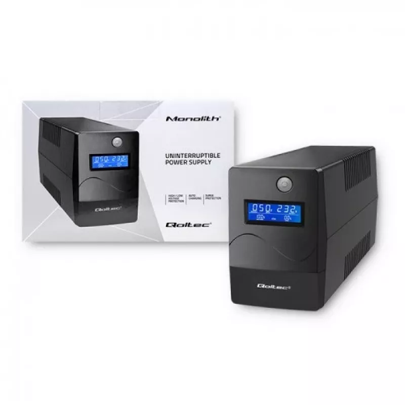 SAI Qoltec Monolith (sistema de alimentación ininterrumpida) doble conversión (online) 1 kVA 600 W 2 tomas Schuko