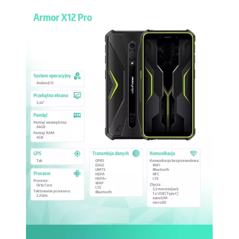 Smartphone Ulefone Armor X12 3GB/32GB sin cargador