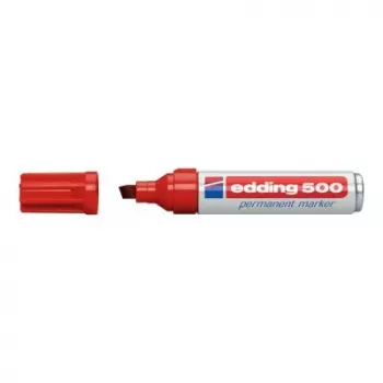 Rotulador permanente Edding 500 punta biselada rojo