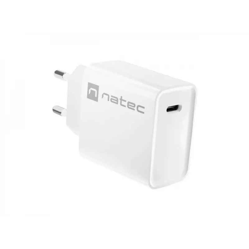 Cargador rápido USB-C para interiores NATEC RIBERA 12V 20W Quick Charge 3.0 blanco
