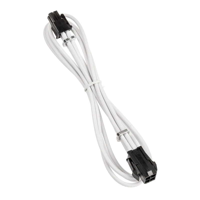 Cable de extensión BitFenix Alchemy 4 pines ATX12V, 45 cm, mallado - blanco