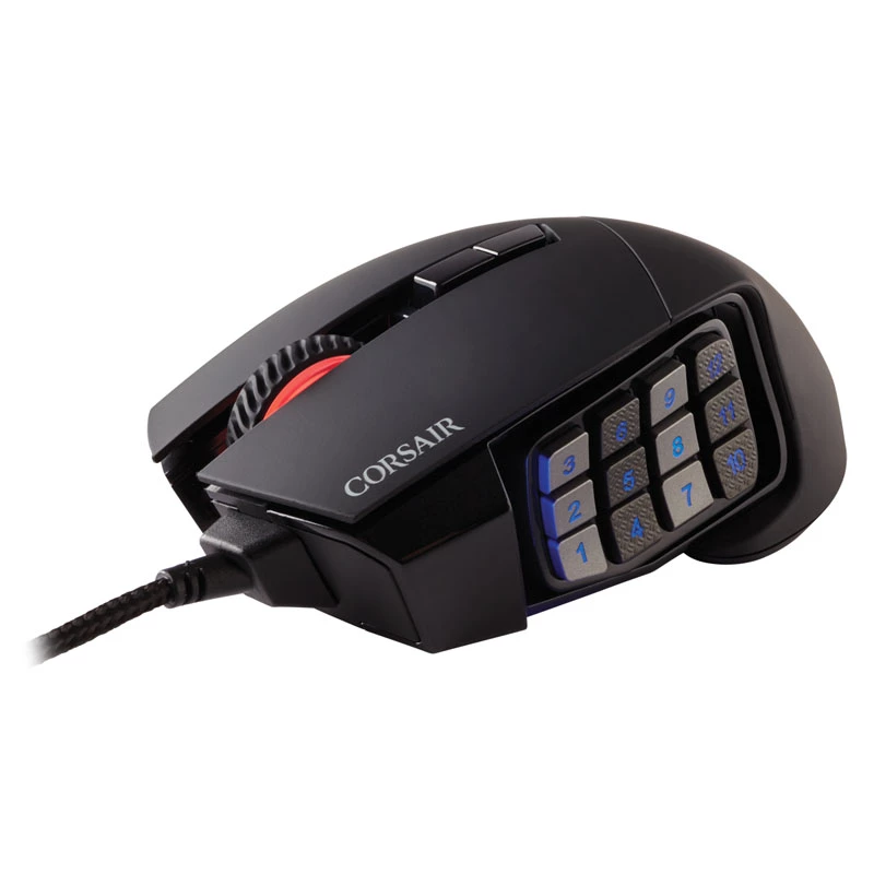 Ratón gaming Corsair Scimitar RGB Elite, óptico, con cable, 17 botones, 18000 dpi, negro