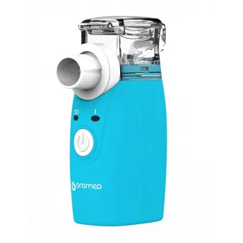 Inhalador de vapor HI-TECH MEDICAL ORO-MESH a pilas azul blanco