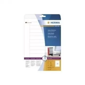 HERMA Special - Etiquetas de papel mate autoadhesivas permanentes para videocasetes - blanco - 147,3 x 20 mm - 325 etiqueta(s) (25 hojas x 13) (5069)