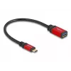 Adaptador USB DeLOCK 60172 USB Type-C macho a USB Type-A hembra 10 Gbit/s 15 cm rojo metal