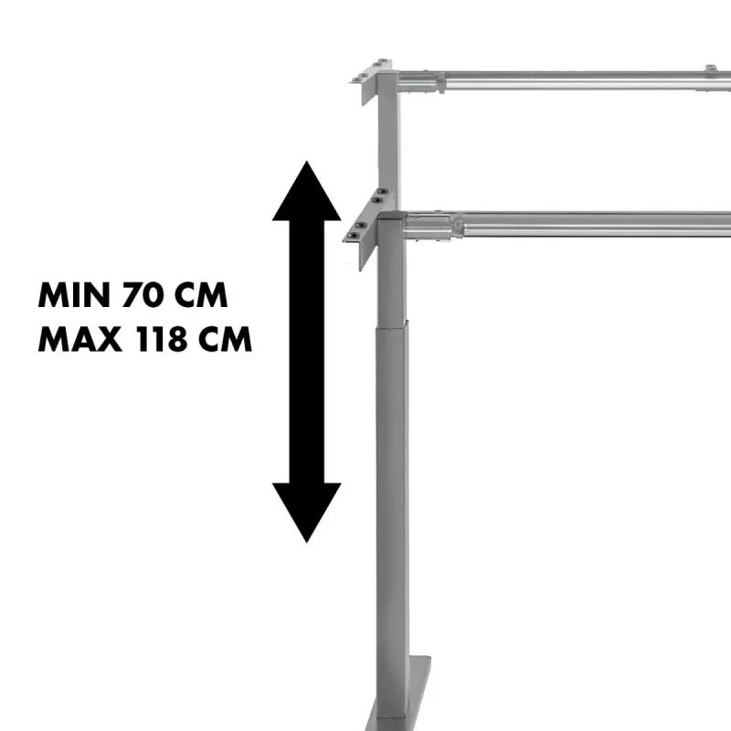 Escritorio de altura ajustable manualmente MACLEAN MC-790NG — carga máx. 60 kg, altura máx. 120 cm