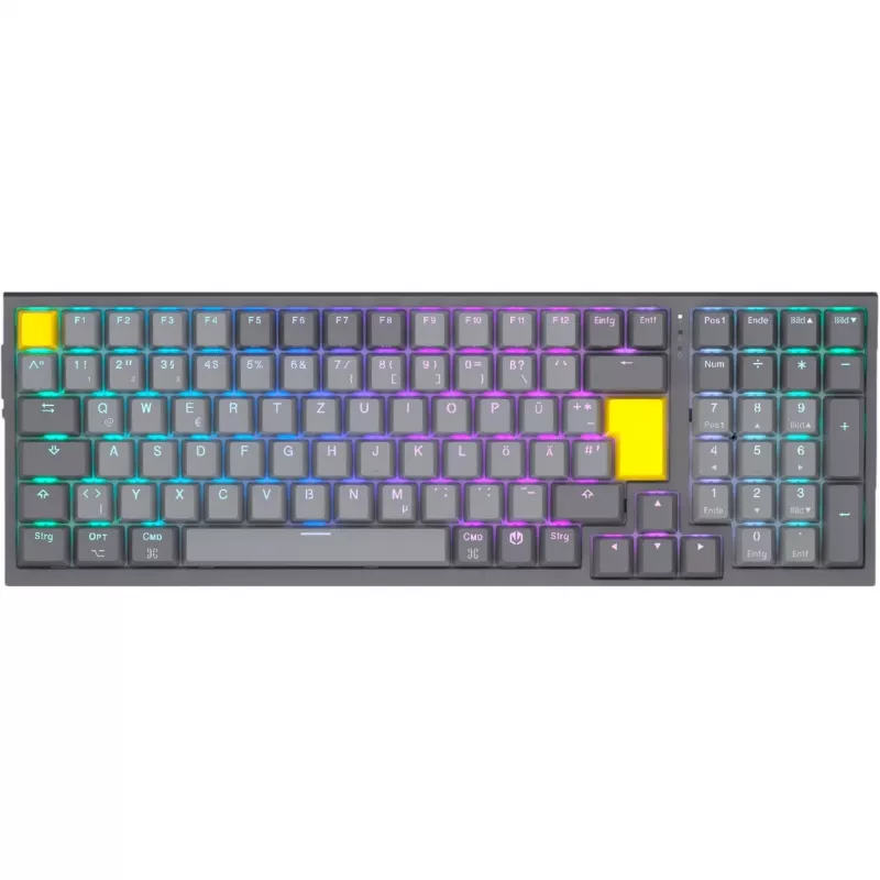 Celeris 1800, Teclado gaming Gris, distribución DE, ENDORFY Amarillo by Gateron