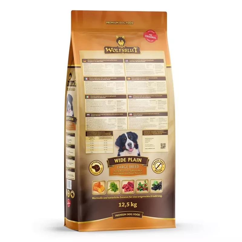 Wolfsblut Wide Plain Large Breed comida seca para perros con caballo y boniato, 12,5 kg