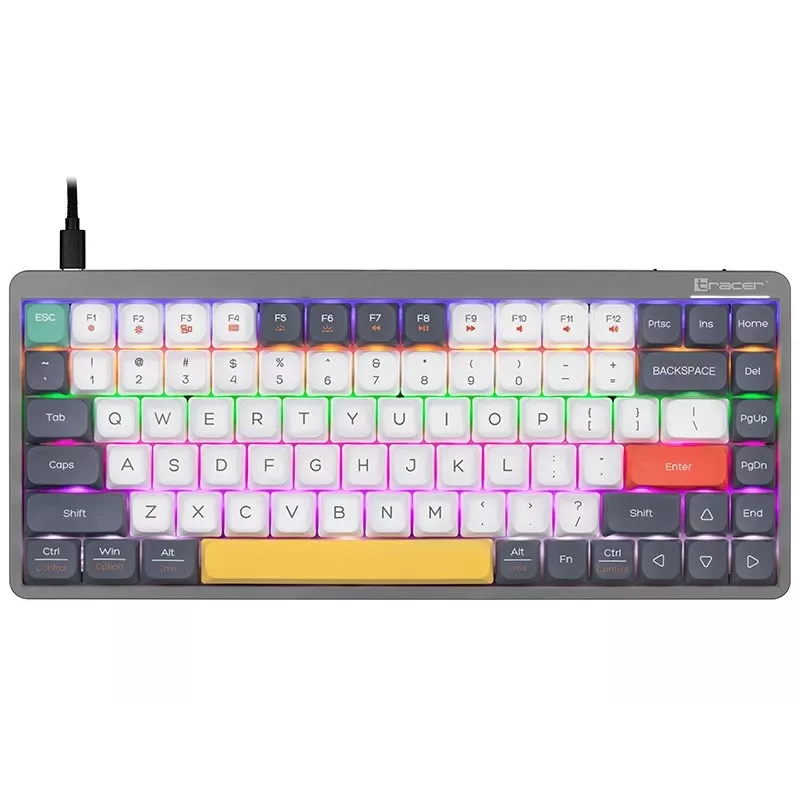 Teclado mecánico Tracer FINA 84 gris (interruptor Outemu Red) TRAKLA47279