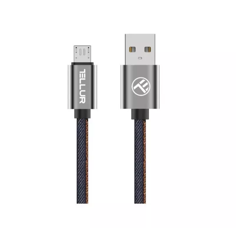 Cable de datos USB a Micro-USB Tellur 1 m, denim