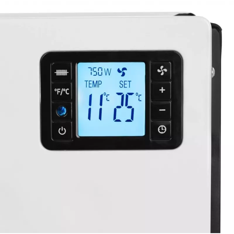 Convector eléctrico NOVEEN CH8000 — 2000 W, 3 niveles de potencia, temporizador, mando a distancia, blanco