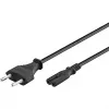 Cable de conexión Wentronic Goobay Euro, 3 m, Negro - Enchufe euro (Type-C, CEE 7/16) > Conector hembra C7 (95038)