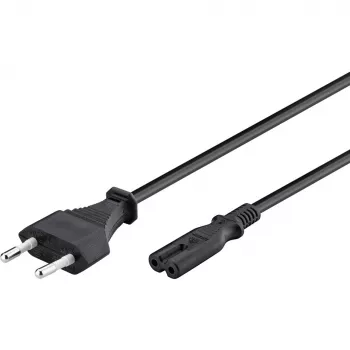 Cable de conexión Wentronic Goobay Euro, 3 m, Negro - Enchufe euro (Type-C, CEE 7/16) > Conector hembra C7 (95038)