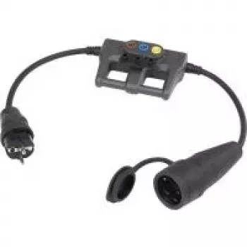 VOLTCRAFT adaptador de medición [conector macho de contacto de protección - conector macho de goma - conector hembra de goma de contacto de protección] DLA-1L 16 (DLA-1L 16)