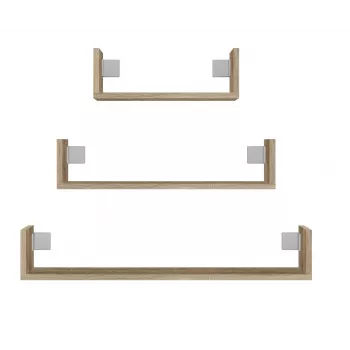 Topeshop MOBI 3P SONOMA Estante Estante flotante Montaje en pared Tablero de partículas Roble