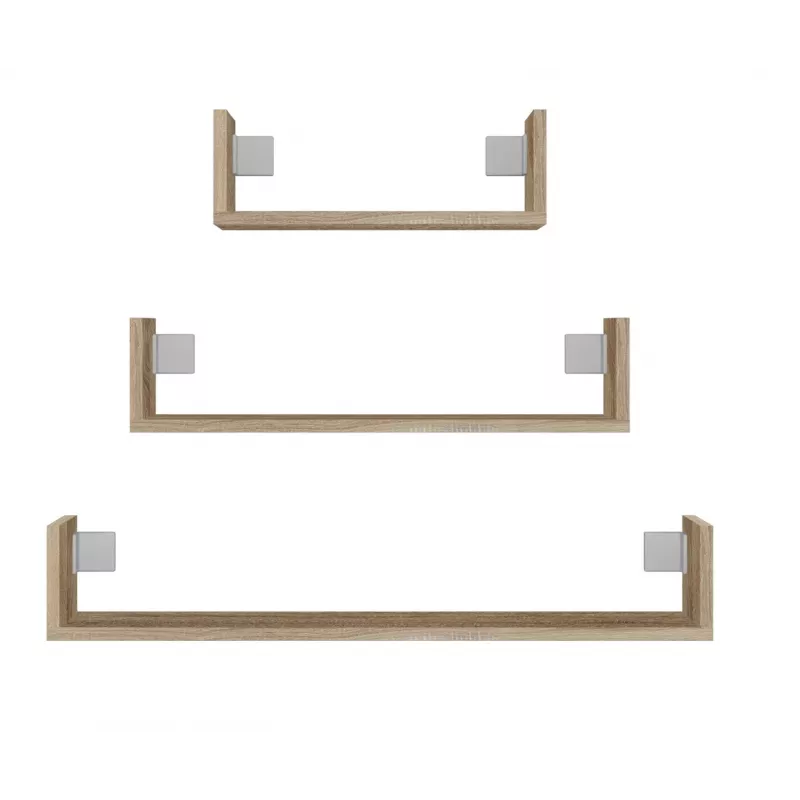 Topeshop MOBI 3P SONOMA Estante flotante Montaje en pared Tablero de partículas Roble