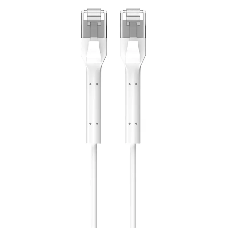Cable de parcheo Cat.6 U/FTP 1 Gbps cable de red de cobre, conector acodado, 1 m, blanco