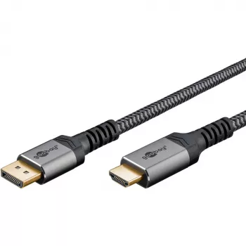 Goobay 65268 Adaptador de cable de vídeo 1 m DisplayPort HDMI Gris (65268)