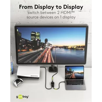 Caja conmutadora HDMI™ manual Goobay 2 a 1 (4K @ 60 Hz) (58486)