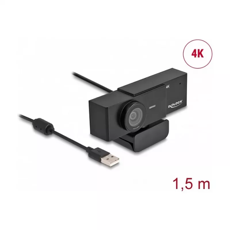 Webcam DeLOCK 96400 8 MP 3840 x 2160 píxeles USB 2.0 negro