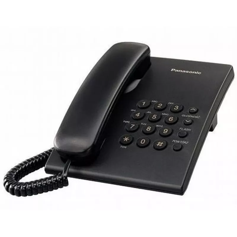 Teléfono con cable Panasonic KX-TS500 Negro con identificación de llamadas y manos libres