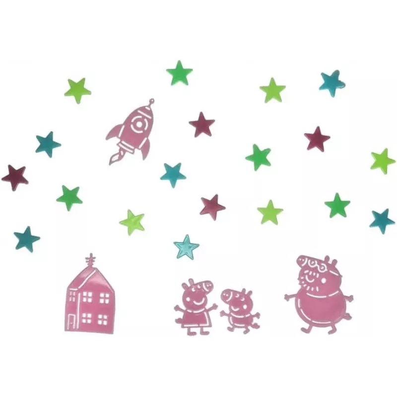 Pegatinas de pared Hasbro Peppa Pig PP13870PP Glow in the Dark Stars
