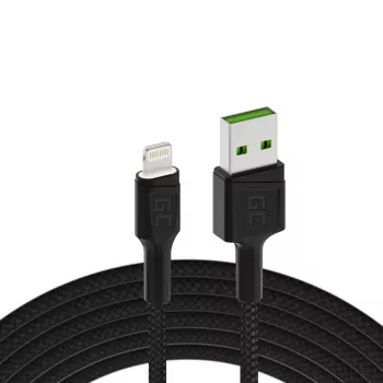 Cable Lightning Green Cell KABGC05 1,2 m negro