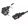 Cable de alimentación LANBERG CA-C13C-11CC-0018-BK — 1,8 m, conector hembra C13 a CEE7/7, C13 en ángulo
