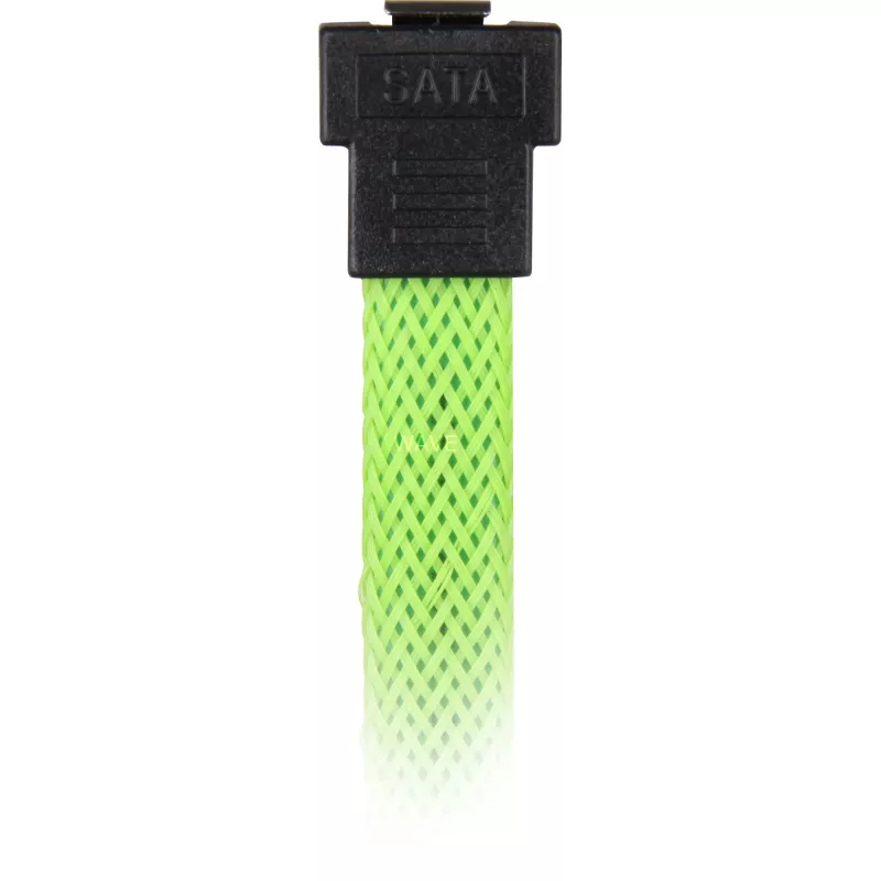Sharkoon cable SATA III 90° con funda, 0,3 m, verde