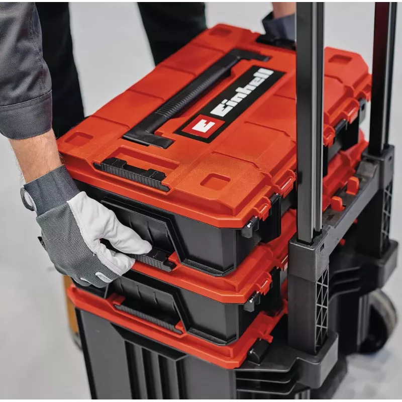 Maletín de herramientas Einhell E-Case Tower negro rojo polipropileno resistente al calor protegido contra salpicaduras