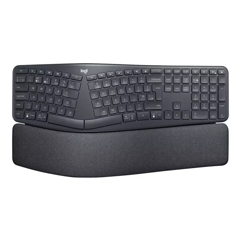 Logitech ERGO K860 - Teclado - Inalámbrico - 2,4 GHz, Bluetooth 5.0 - QWERTY - GB - Grafito