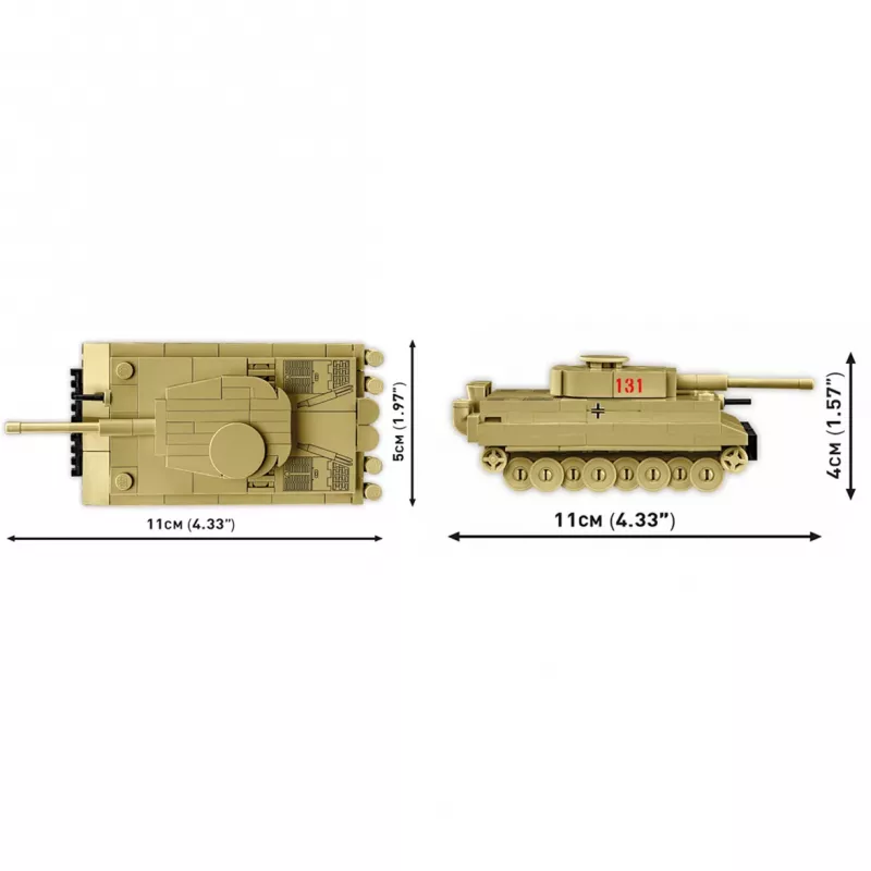 Set de construcción Cobi Tiger I 131 — 144 piezas, edad recomendada 6+, verde