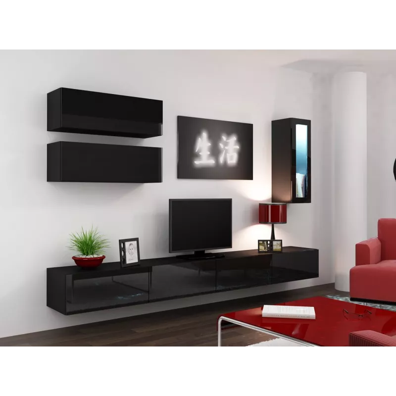 Soporte de TV Cama VIGO 140 30/140/40 negro/negro brillante