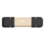 Silicon Power DS72 SSD portátil tipo llave de 1 TB, USB 3.2 Gen 2, USB-A/USB-C, dorado
