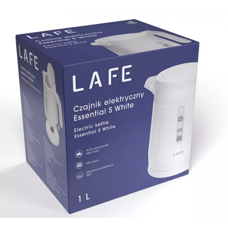LAFE Essential S 47544 hervidor eléctrico, 1 l, 1500 W, blanco