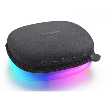 Altavoz Bluetooth Philips TAS2307BK/00 con luces integradas, reproducción de audio inalámbrica