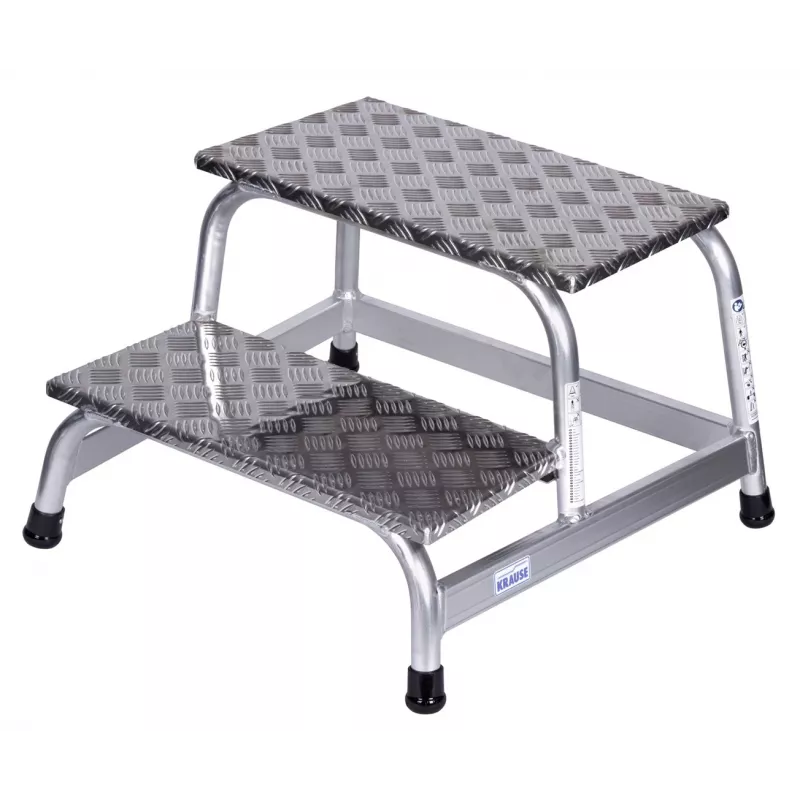 Escalón Krause 805027, aluminio 2 peldaños, carga máx. 150 kg, 680 mm de longitud, 41 cm de altura