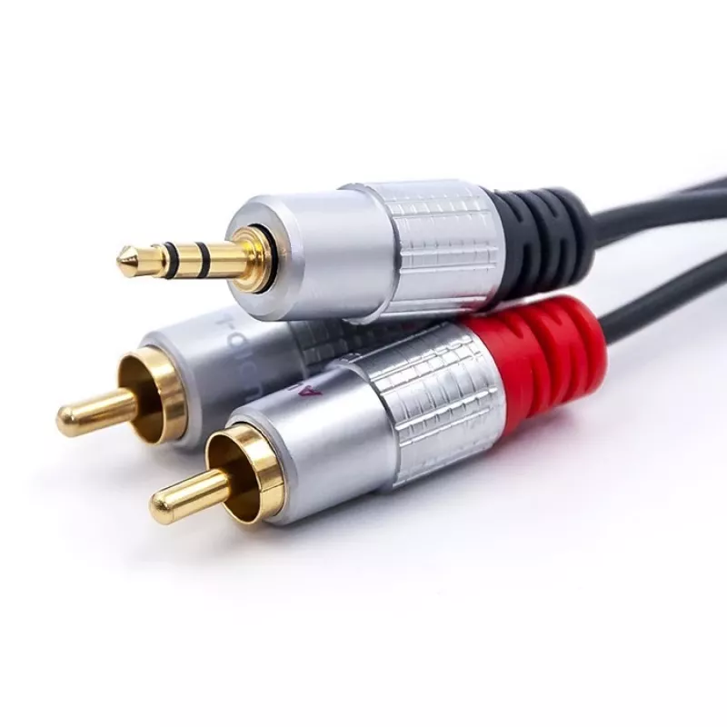Cable de audio Qoltec 52341 3 m 2xRCA 3,5 mm Negro